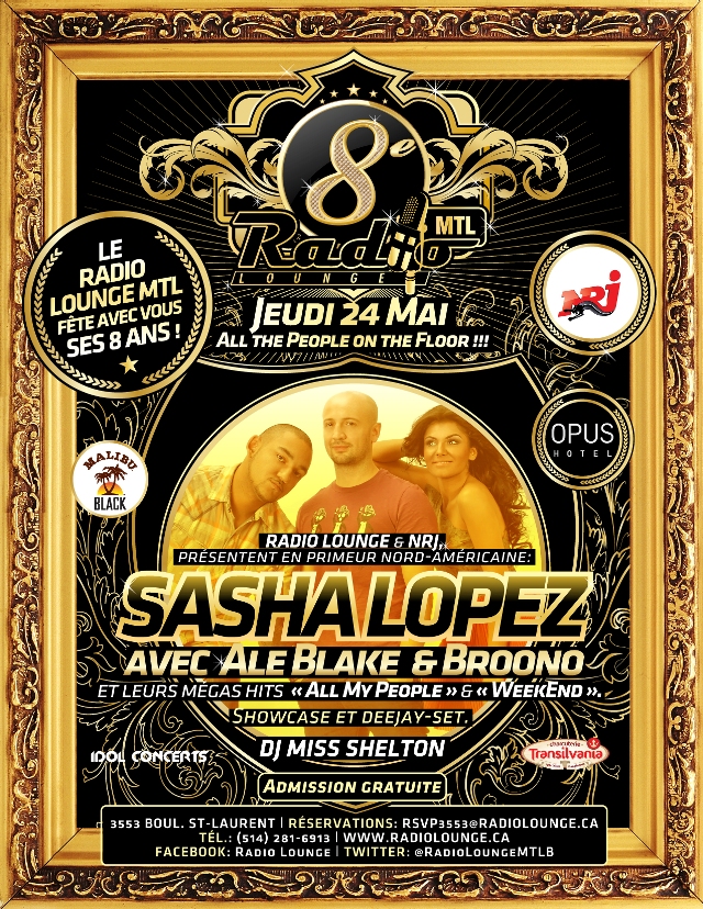 SASHA LOPEZ at CLUB RADIO LOUNGE (Montreal) | MAY 24