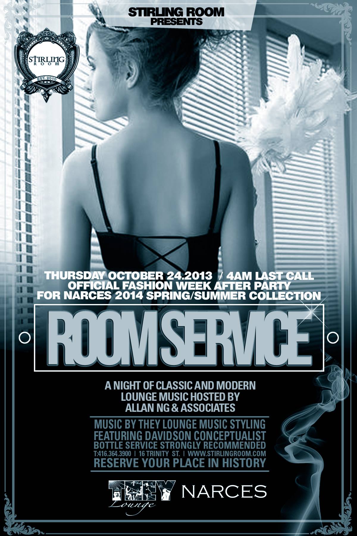 ROOM SERVICE featuring NARCES at STIRLING ROOM for FASHION WEEK | OCT 24 | 4AM
